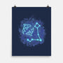 Pisces Neon Constellation-None-Matte-Poster-nickzzarto