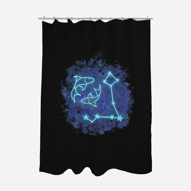Pisces Neon Constellation-None-Polyester-Shower Curtain-nickzzarto