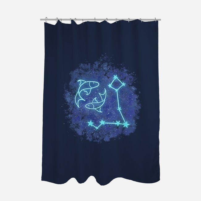 Pisces Neon Constellation-None-Polyester-Shower Curtain-nickzzarto