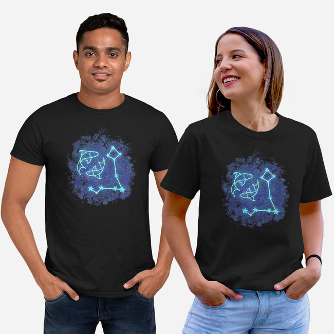 Pisces Neon Constellation-Unisex-Basic-Tee-nickzzarto
