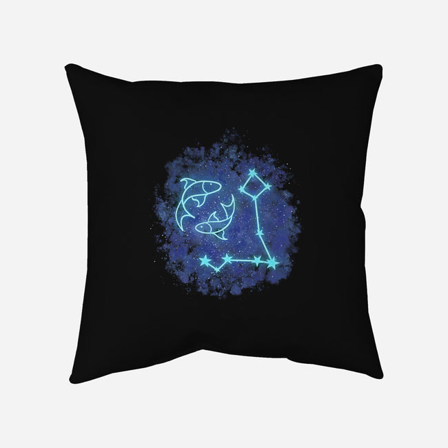 Pisces Neon Constellation-None-Removable Cover w Insert-Throw Pillow-nickzzarto