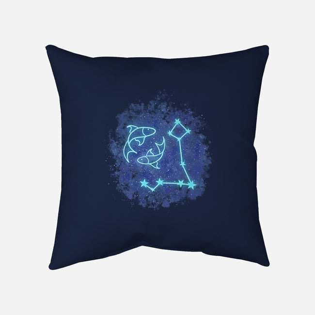 Pisces Neon Constellation-None-Removable Cover w Insert-Throw Pillow-nickzzarto