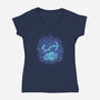 Scorpio Neon Constellation-Womens-V-Neck-Tee-nickzzarto