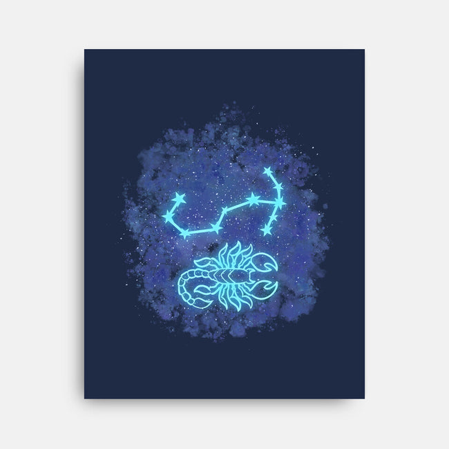 Scorpio Neon Constellation-None-Stretched-Canvas-nickzzarto