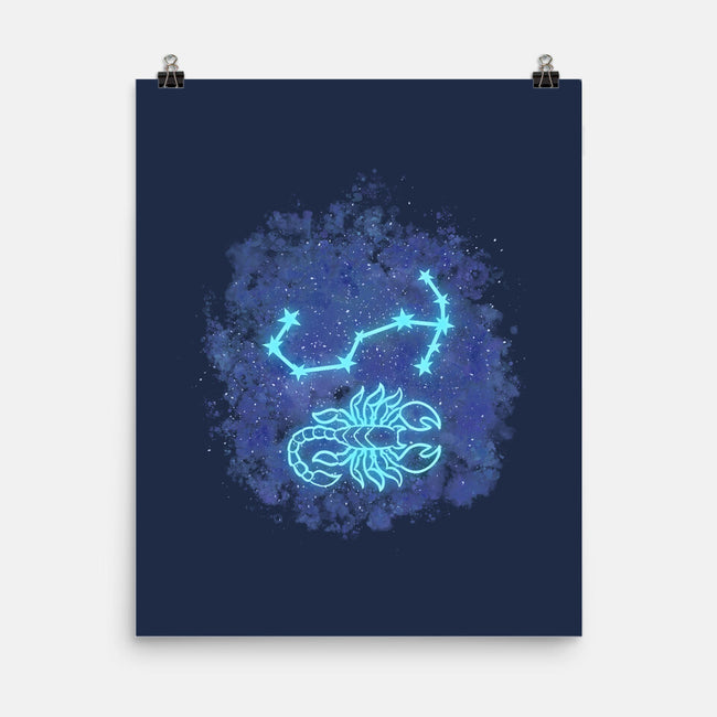 Scorpio Neon Constellation-None-Matte-Poster-nickzzarto