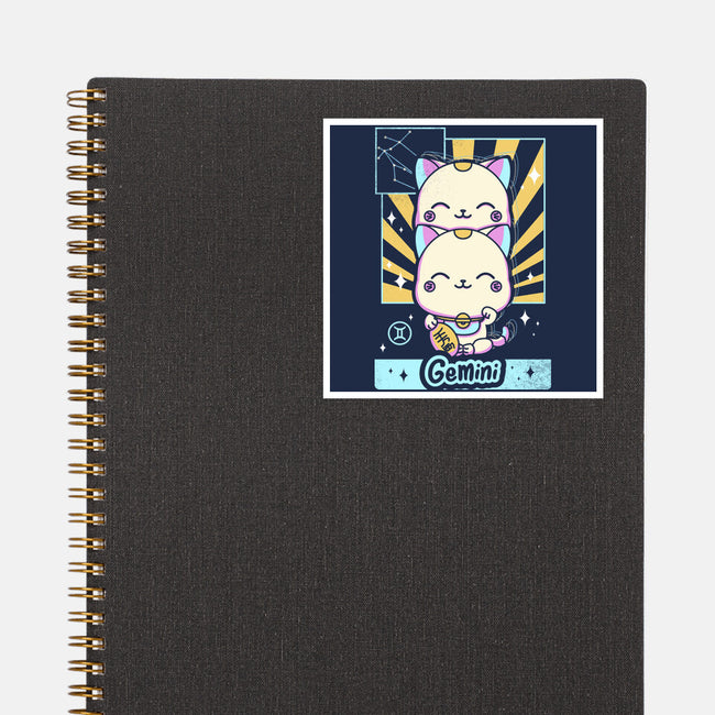 Kawaii Zodiac Gemini-None-Glossy-Sticker-Donnie
