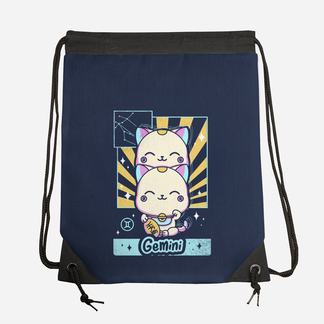 Kawaii Zodiac Gemini-None-Drawstring-Bag-Donnie