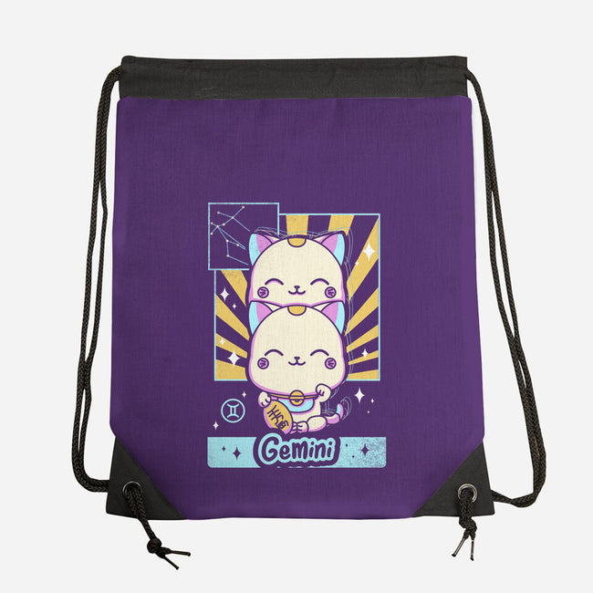 Kawaii Zodiac Gemini-None-Drawstring-Bag-Donnie