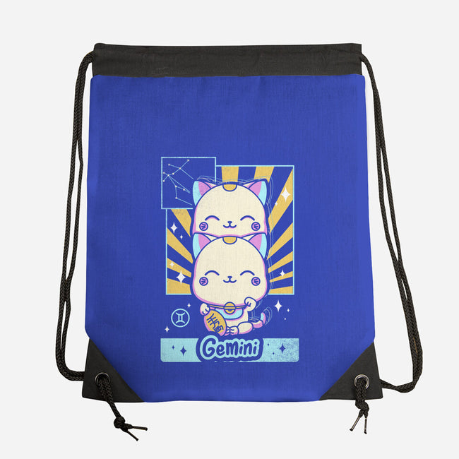 Kawaii Zodiac Gemini-None-Drawstring-Bag-Donnie