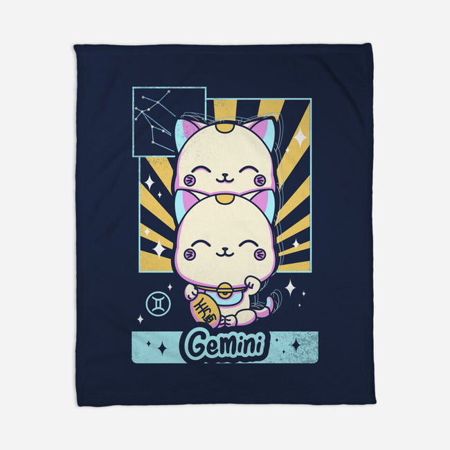 Kawaii Zodiac Gemini-None-Fleece-Blanket-Donnie