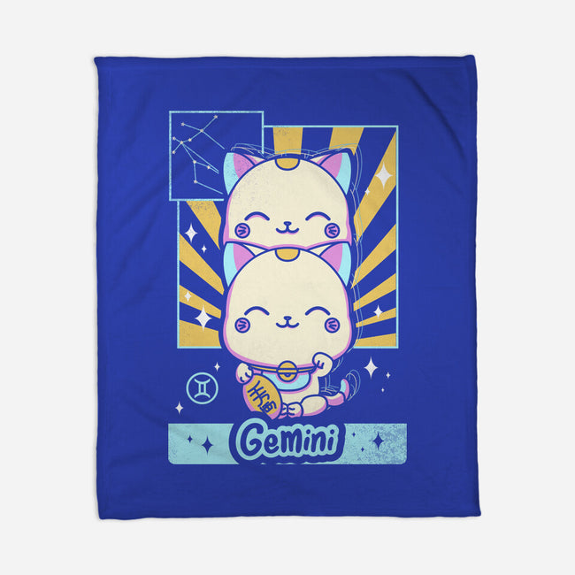 Kawaii Zodiac Gemini-None-Fleece-Blanket-Donnie