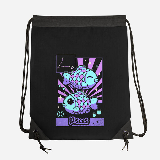 Kawaii Zodiac Pisces-None-Drawstring-Bag-Donnie