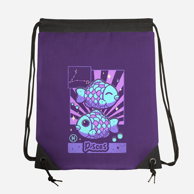 Kawaii Zodiac Pisces-None-Drawstring-Bag-Donnie
