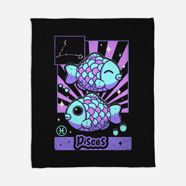 Kawaii Zodiac Pisces-None-Fleece-Blanket-Donnie