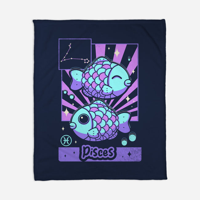 Kawaii Zodiac Pisces-None-Fleece-Blanket-Donnie