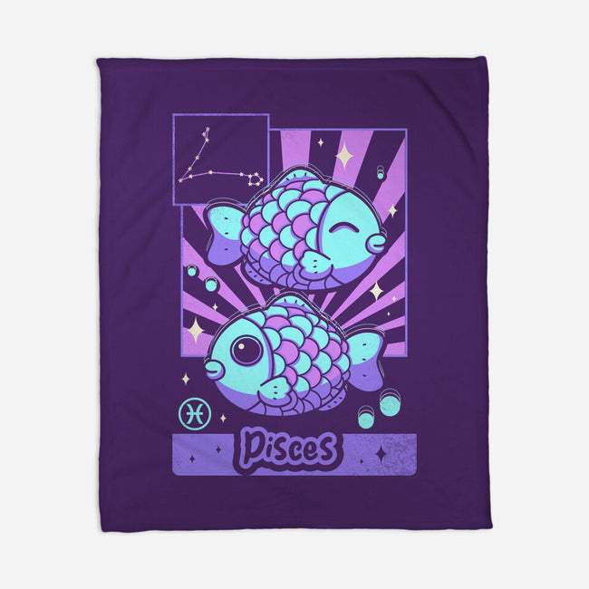 Kawaii Zodiac Pisces-None-Fleece-Blanket-Donnie