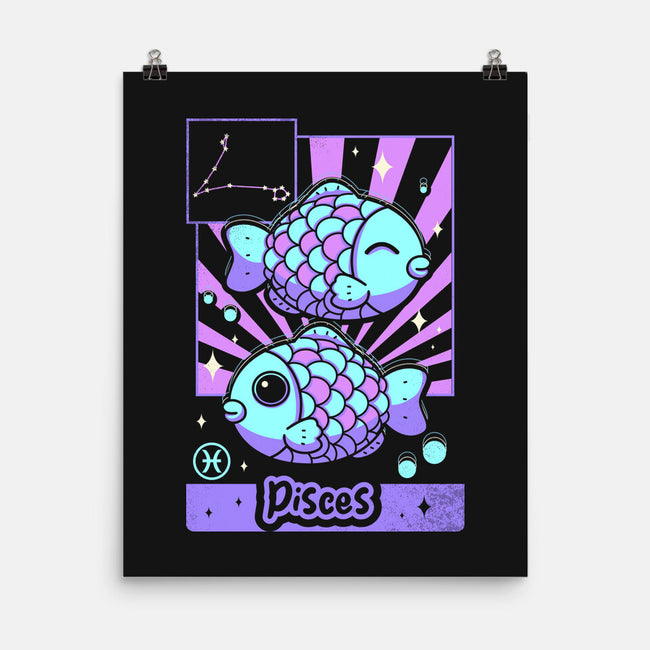 Kawaii Zodiac Pisces-None-Matte-Poster-Donnie