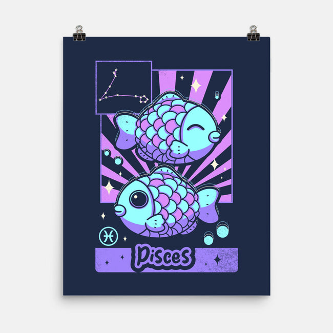 Kawaii Zodiac Pisces-None-Matte-Poster-Donnie