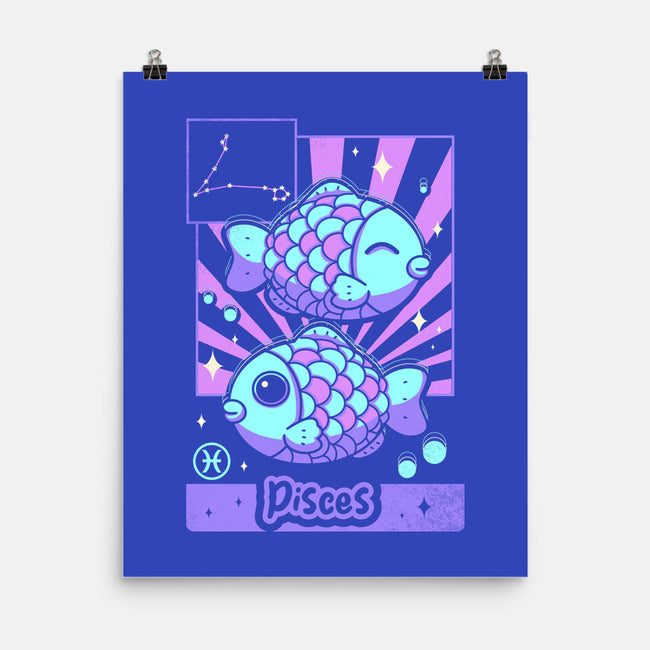 Kawaii Zodiac Pisces-None-Matte-Poster-Donnie