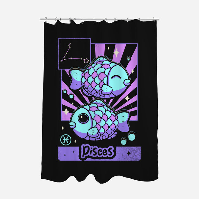 Kawaii Zodiac Pisces-None-Polyester-Shower Curtain-Donnie