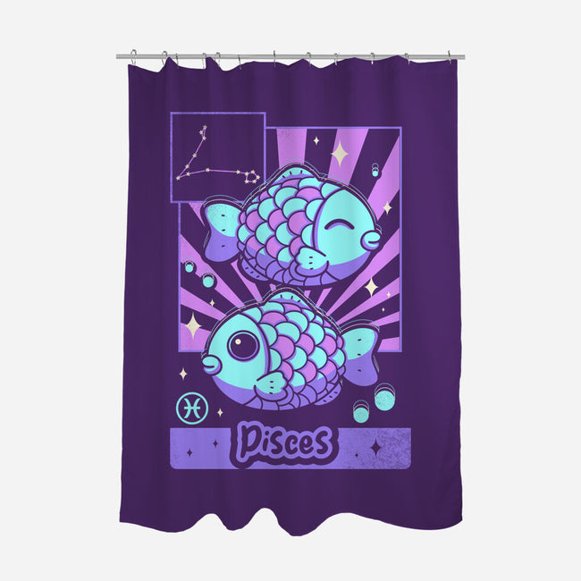 Kawaii Zodiac Pisces-None-Polyester-Shower Curtain-Donnie