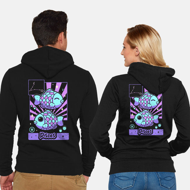 Kawaii Zodiac Pisces-Unisex-Zip-Up-Sweatshirt-Donnie