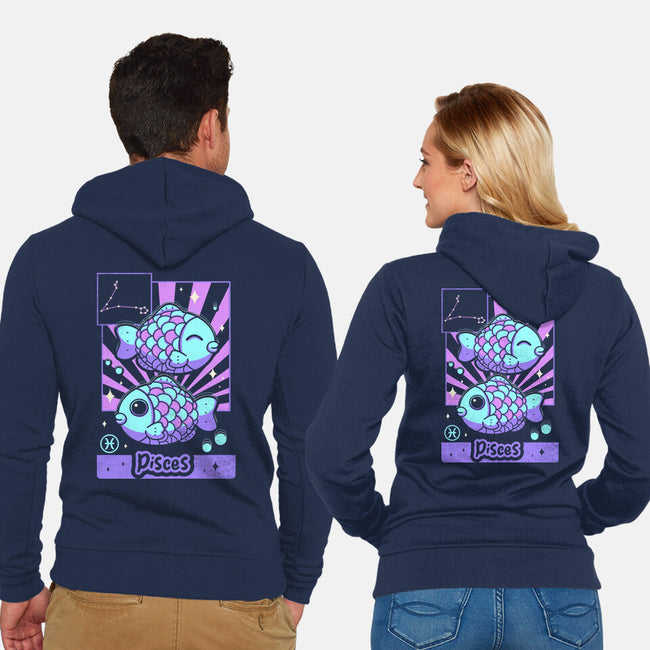 Kawaii Zodiac Pisces-Unisex-Zip-Up-Sweatshirt-Donnie