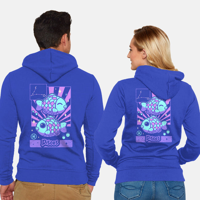 Kawaii Zodiac Pisces-Unisex-Zip-Up-Sweatshirt-Donnie