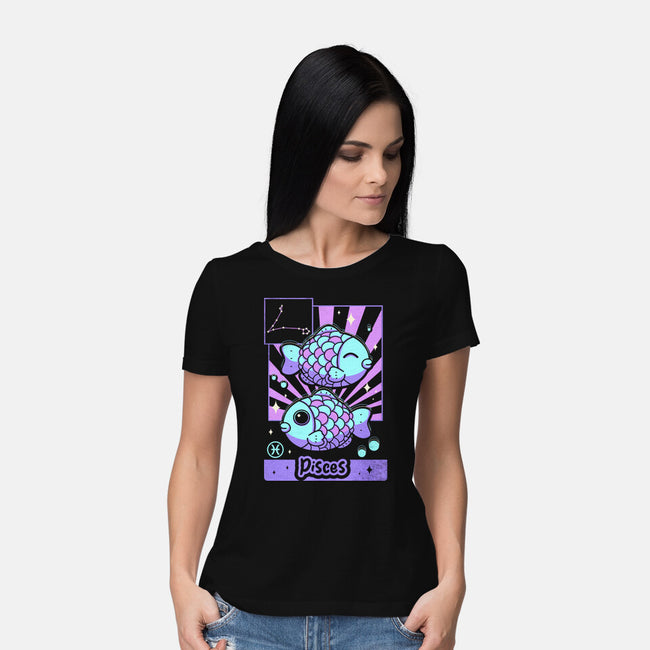 Kawaii Zodiac Pisces-Womens-Basic-Tee-Donnie