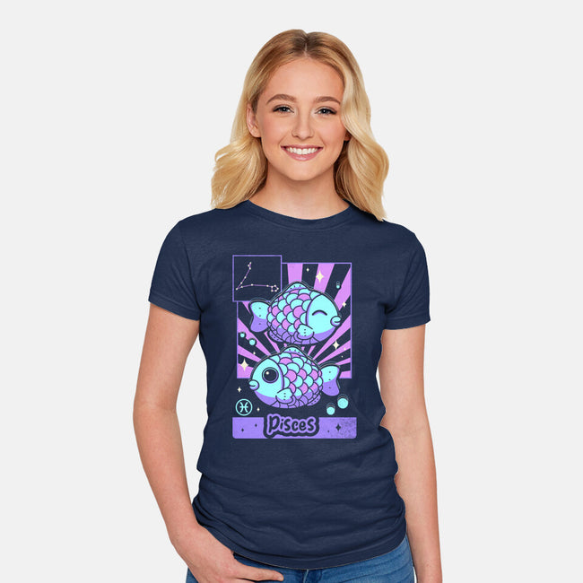 Kawaii Zodiac Pisces-Womens-Fitted-Tee-Donnie