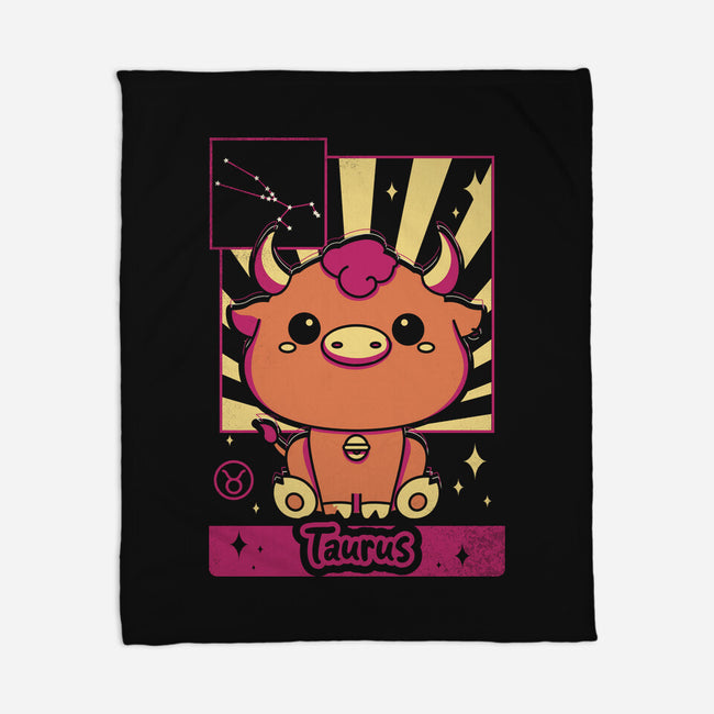 Kawaii Zodiac Taurus-None-Fleece-Blanket-Donnie