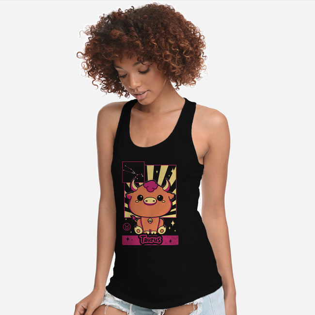 Kawaii Zodiac Taurus-Womens-Racerback-Tank-Donnie