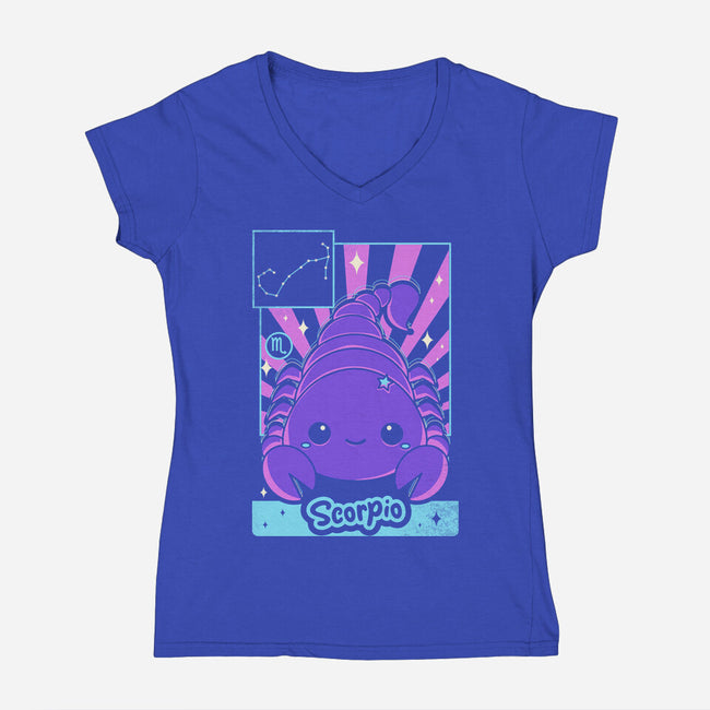Kawaii Zodiac Scorpio-Womens-V-Neck-Tee-Donnie