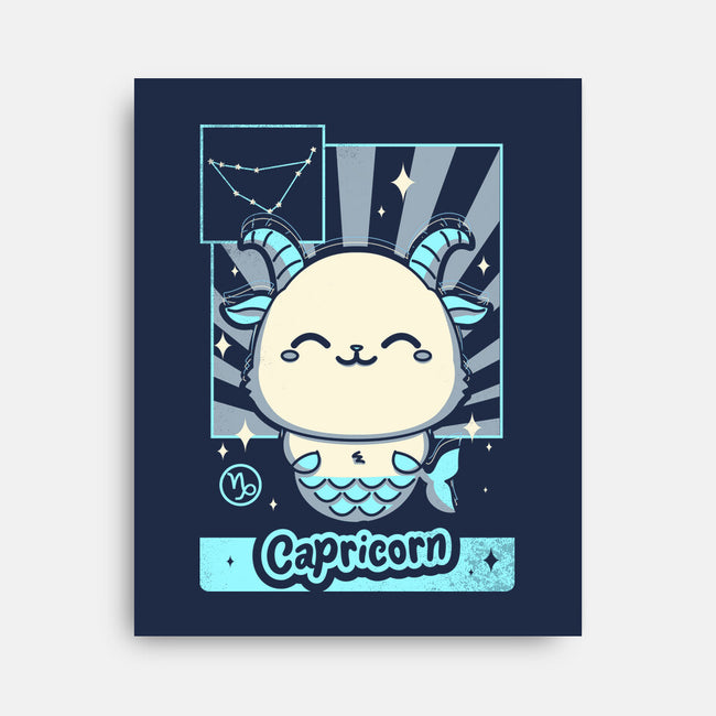 Kawaii Zodiac Capricorn-None-Stretched-Canvas-Donnie