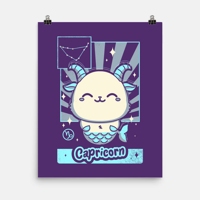 Kawaii Zodiac Capricorn-None-Matte-Poster-Donnie