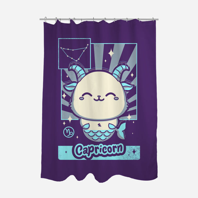 Kawaii Zodiac Capricorn-None-Polyester-Shower Curtain-Donnie