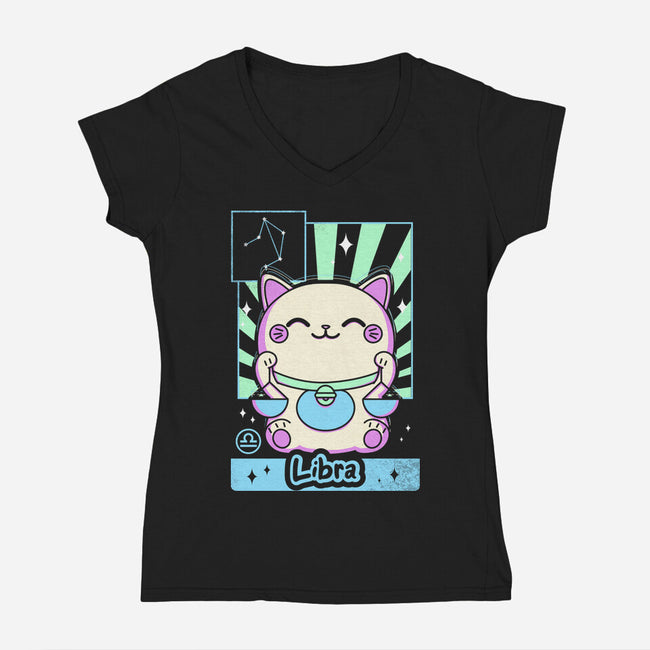 Kawaii Zodiac Libra-Womens-V-Neck-Tee-Donnie