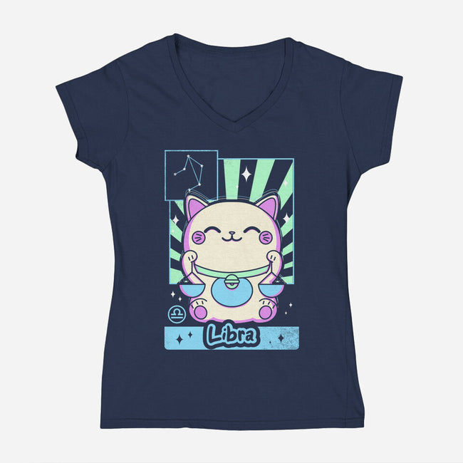 Kawaii Zodiac Libra-Womens-V-Neck-Tee-Donnie