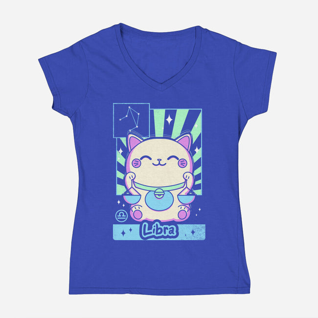 Kawaii Zodiac Libra-Womens-V-Neck-Tee-Donnie