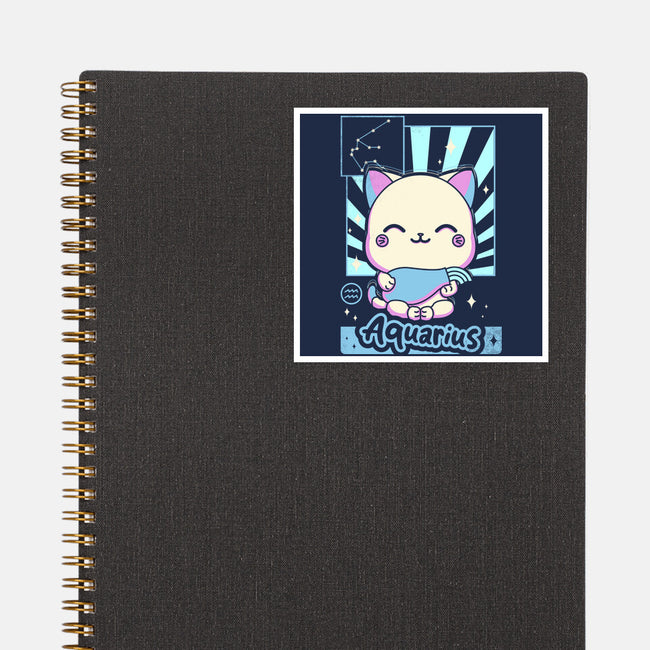 Kawaii Zodiac Aquarius-None-Glossy-Sticker-Donnie