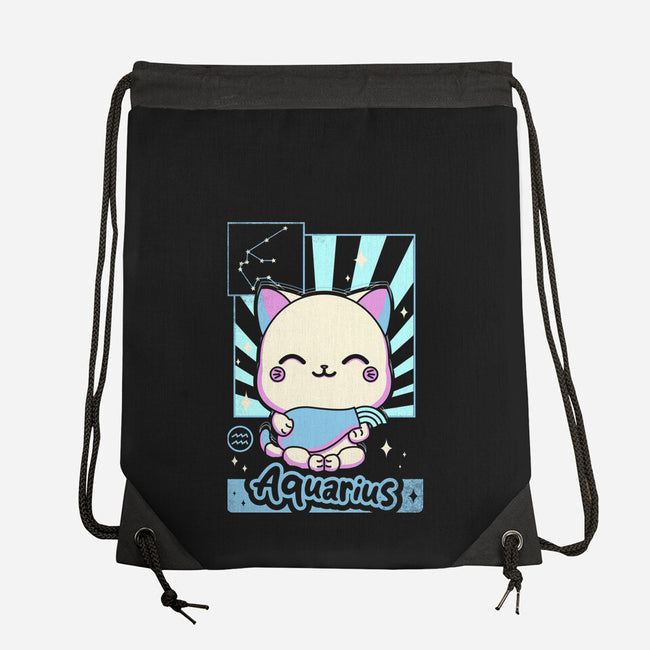Kawaii Zodiac Aquarius-None-Drawstring-Bag-Donnie