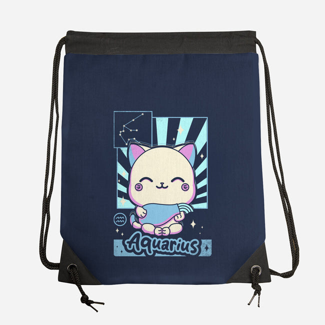 Kawaii Zodiac Aquarius-None-Drawstring-Bag-Donnie