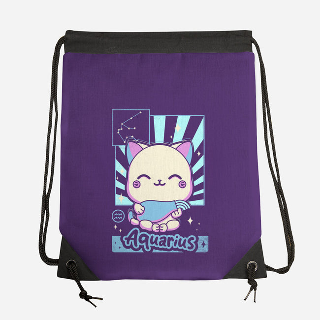 Kawaii Zodiac Aquarius-None-Drawstring-Bag-Donnie