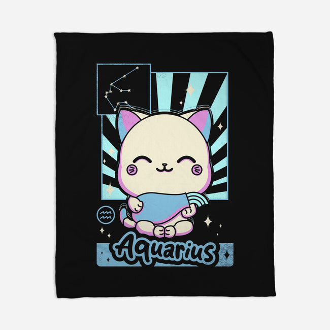 Kawaii Zodiac Aquarius-None-Fleece-Blanket-Donnie