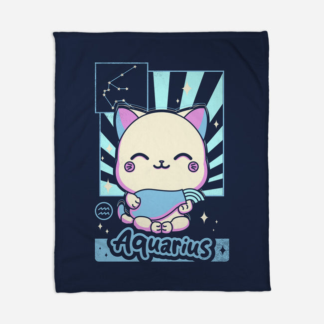 Kawaii Zodiac Aquarius-None-Fleece-Blanket-Donnie