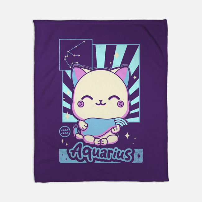 Kawaii Zodiac Aquarius-None-Fleece-Blanket-Donnie