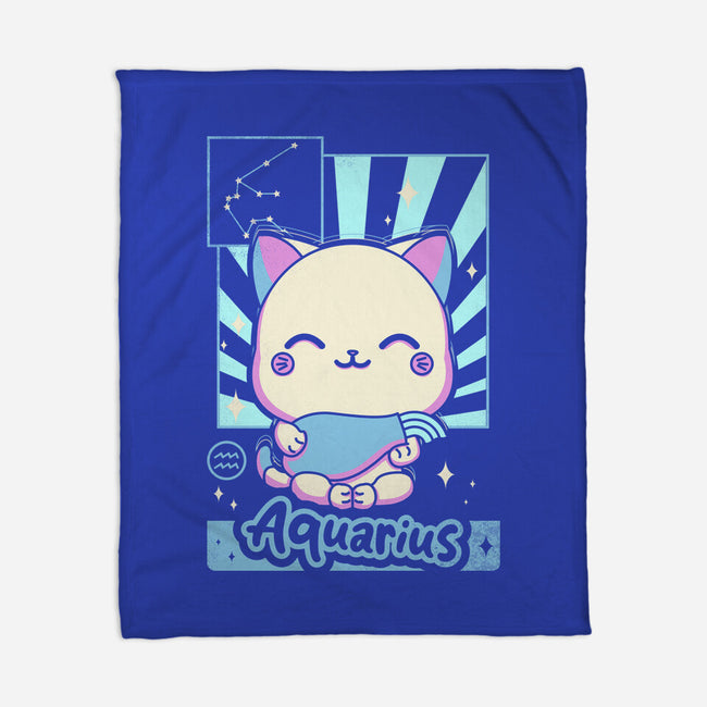 Kawaii Zodiac Aquarius-None-Fleece-Blanket-Donnie