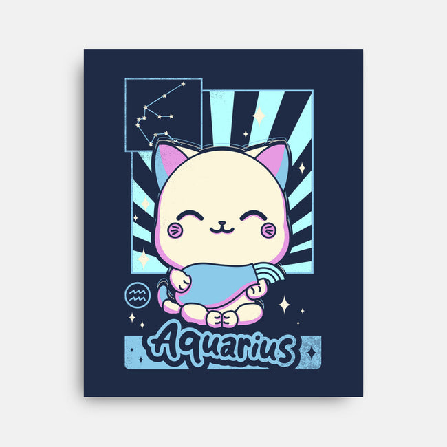 Kawaii Zodiac Aquarius-None-Stretched-Canvas-Donnie
