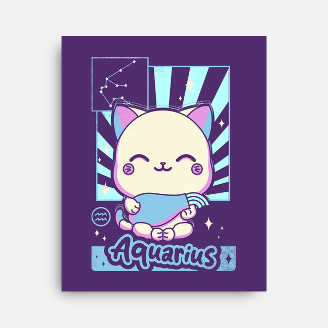 Kawaii Zodiac Aquarius-None-Stretched-Canvas-Donnie