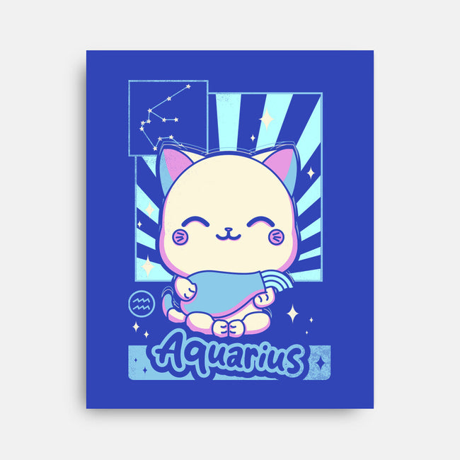 Kawaii Zodiac Aquarius-None-Stretched-Canvas-Donnie